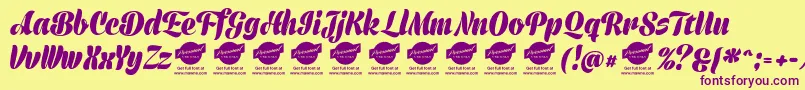 PrimescriptPersonalUse Font – Purple Fonts on Yellow Background