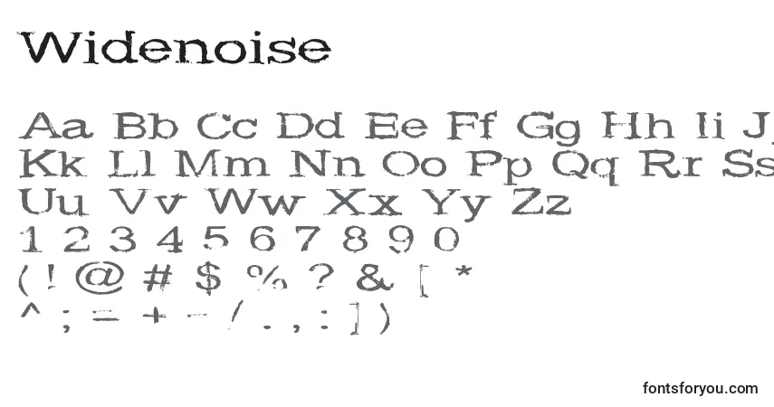 Schriftart Widenoise – Alphabet, Zahlen, spezielle Symbole