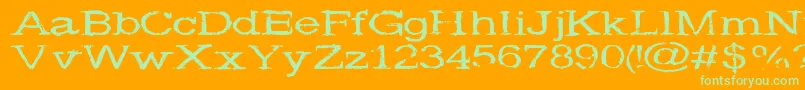 Widenoise Font – Green Fonts on Orange Background