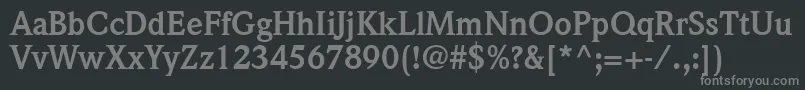 フォントQuintessenceSsiBold – 黒い背景に灰色の文字