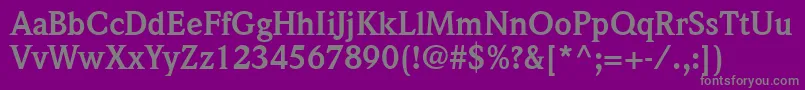 フォントQuintessenceSsiBold – 紫の背景に灰色の文字