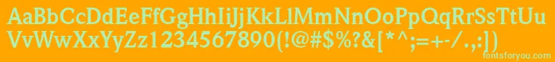 QuintessenceSsiBold Font – Green Fonts on Orange Background