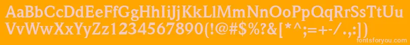 QuintessenceSsiBold-Schriftart – Rosa Schriften auf orangefarbenem Hintergrund