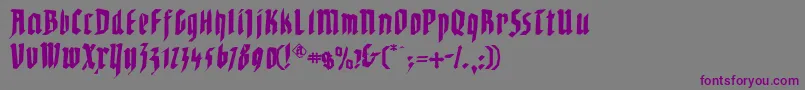 Waldarbeitergotisch Font – Purple Fonts on Gray Background