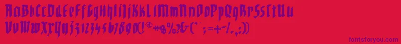 Waldarbeitergotisch Font – Purple Fonts on Red Background