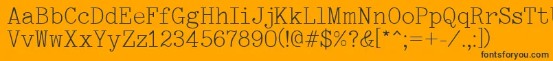 Typewriter-Schriftart – Schwarze Schriften auf orangefarbenem Hintergrund