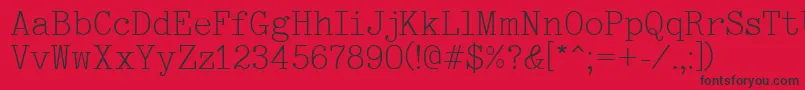 Typewriter Font – Black Fonts on Red Background