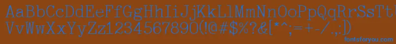 Typewriter Font – Blue Fonts on Brown Background