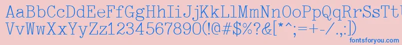 Typewriter Font – Blue Fonts on Pink Background