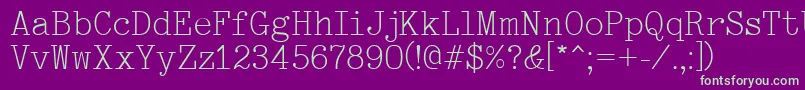 フォントTypewriter – 紫の背景に緑のフォント