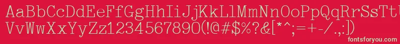 Typewriter Font – Green Fonts on Red Background