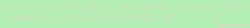 フォントTypewriter – 緑の背景にピンクのフォント
