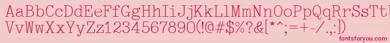 Typewriter Font – Red Fonts on Pink Background