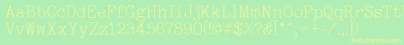 Typewriter-fontti – keltaiset fontit vihreällä taustalla