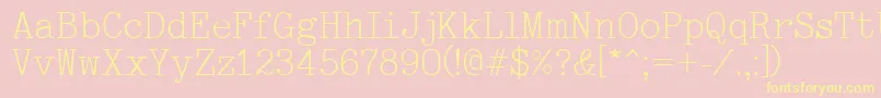 Typewriter Font – Yellow Fonts on Pink Background
