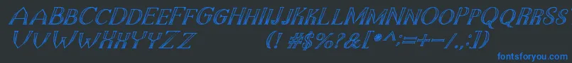 TheDarkTitanClassicItalic Font – Blue Fonts on Black Background