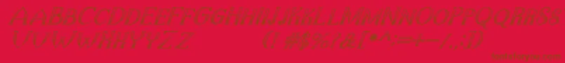 Шрифт TheDarkTitanClassicItalic – коричневые шрифты на красном фоне
