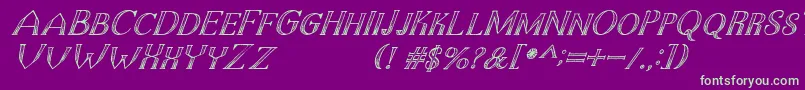 TheDarkTitanClassicItalic Font – Green Fonts on Purple Background