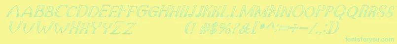 TheDarkTitanClassicItalic Font – Green Fonts on Yellow Background