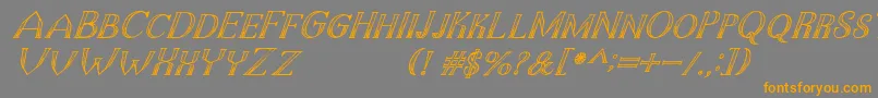 Fonte TheDarkTitanClassicItalic – fontes laranjas em um fundo cinza