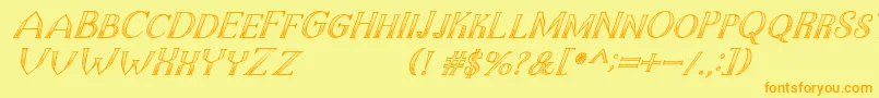 TheDarkTitanClassicItalic Font – Orange Fonts on Yellow Background