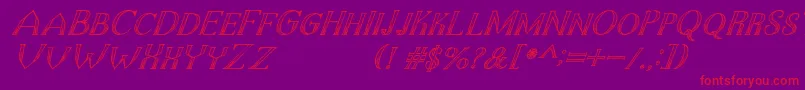 Шрифт TheDarkTitanClassicItalic – красные шрифты на фиолетовом фоне