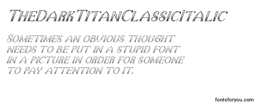 Обзор шрифта TheDarkTitanClassicItalic