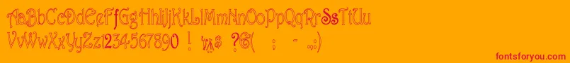 Berringtoner Font – Red Fonts on Orange Background