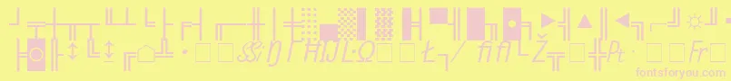 MicroPiThreeSsiNormal Font – Pink Fonts on Yellow Background