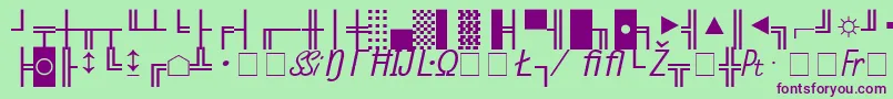 MicroPiThreeSsiNormal Font – Purple Fonts on Green Background