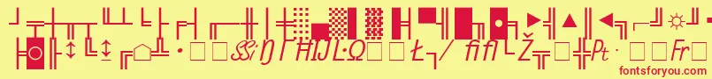 MicroPiThreeSsiNormal Font – Red Fonts on Yellow Background