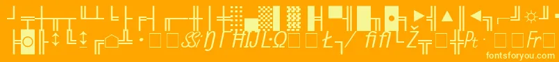 MicroPiThreeSsiNormal Font – Yellow Fonts on Orange Background