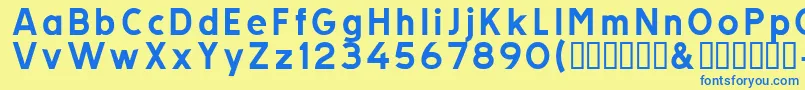 Tratv Font – Blue Fonts on Yellow Background