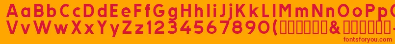 Tratv Font – Red Fonts on Orange Background