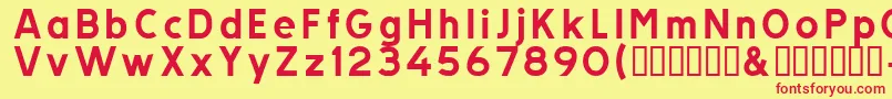 Tratv Font – Red Fonts on Yellow Background