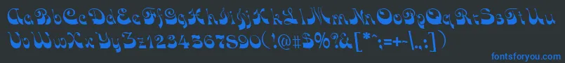 Funkyface Font – Blue Fonts on Black Background