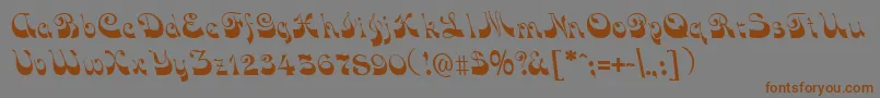 Fonte Funkyface – fontes marrons em um fundo cinza