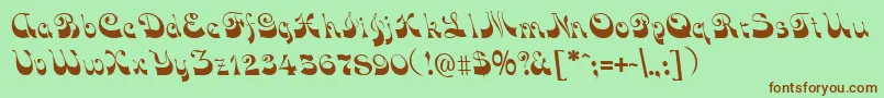 Funkyface Font – Brown Fonts on Green Background