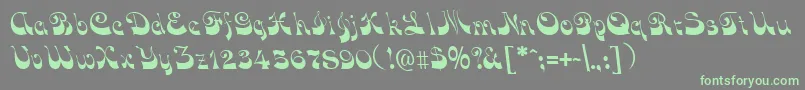 Funkyface Font – Green Fonts on Gray Background