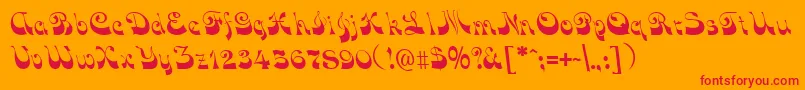 Шрифт Funkyface – красные шрифты на оранжевом фоне