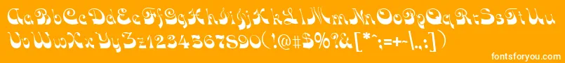 フォントFunkyface – オレンジの背景に白い文字