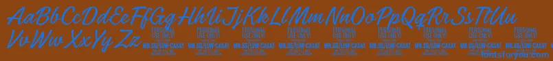 LowcasatthinPersonalUse Font – Blue Fonts on Brown Background