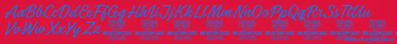 LowcasatthinPersonalUse Font – Blue Fonts on Red Background