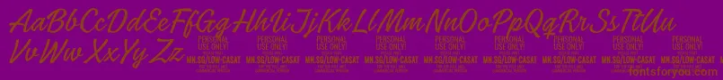 LowcasatthinPersonalUse Font – Brown Fonts on Purple Background