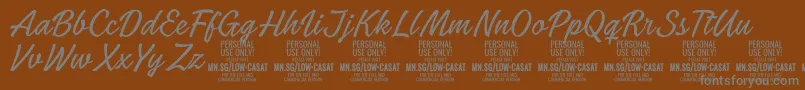 LowcasatthinPersonalUse Font – Gray Fonts on Brown Background