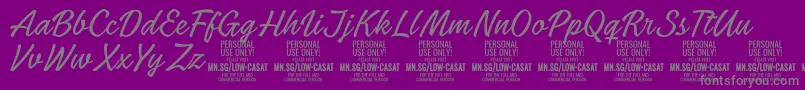 LowcasatthinPersonalUse Font – Gray Fonts on Purple Background