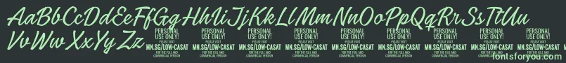 LowcasatthinPersonalUse Font – Green Fonts on Black Background