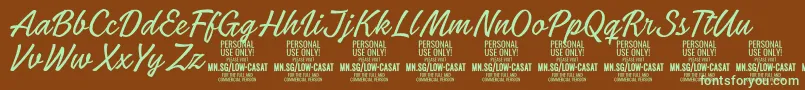 LowcasatthinPersonalUse Font – Green Fonts on Brown Background