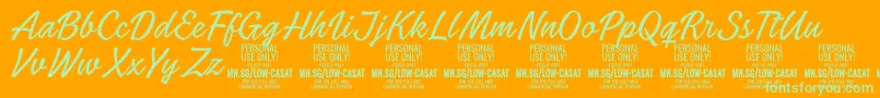 LowcasatthinPersonalUse Font – Green Fonts on Orange Background