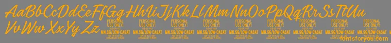 LowcasatthinPersonalUse Font – Orange Fonts on Gray Background